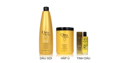 BỘ PHỤC HỒI TÓC KHÔ HƯ TỔN FANOLA ORO THERAPY 24K