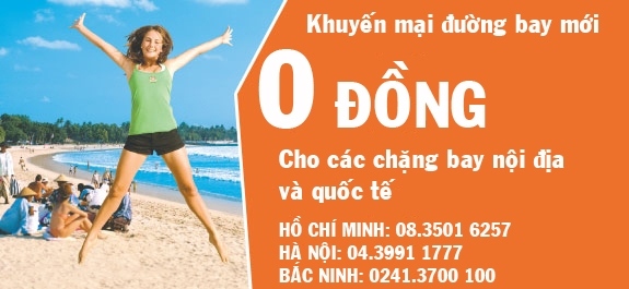 Vé máy bay Jetstar khuyến mại giá 0 đồng các chặng bay trong nước 