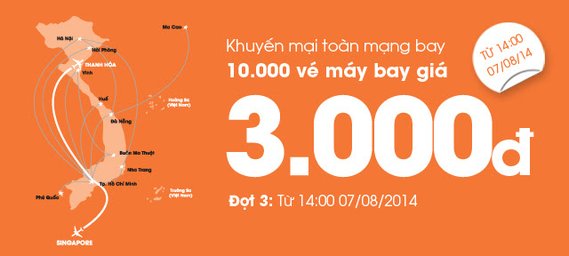 Jetstar Pacific tung vé máy bay giá sốc 3.000 đồng/chặng