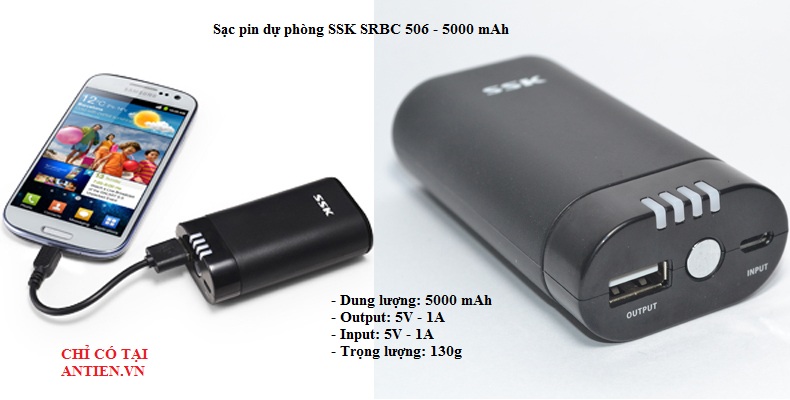 Sạc pin dự phòng SSK SRBC 506 - 5000 mAh