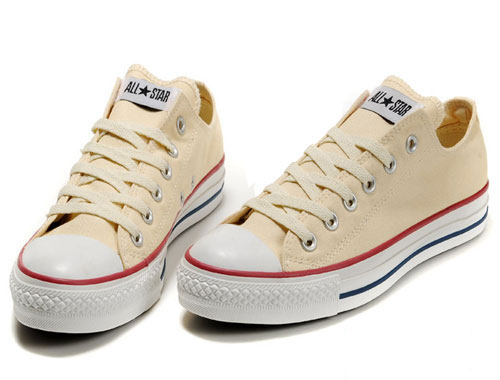 Giày Converse Vải Kem cổ thấp