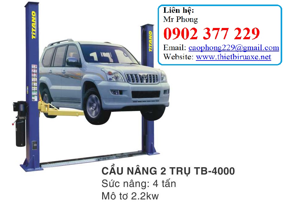 Cầu nâng 2 trụ giằng dưới