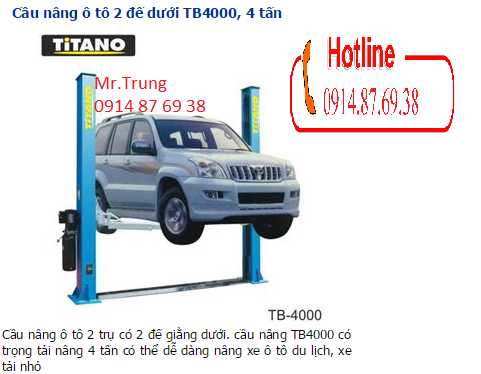 •	CẤU NÂNG 2 TRỤ 4.0 TẤN GIẰNG DƯỚI