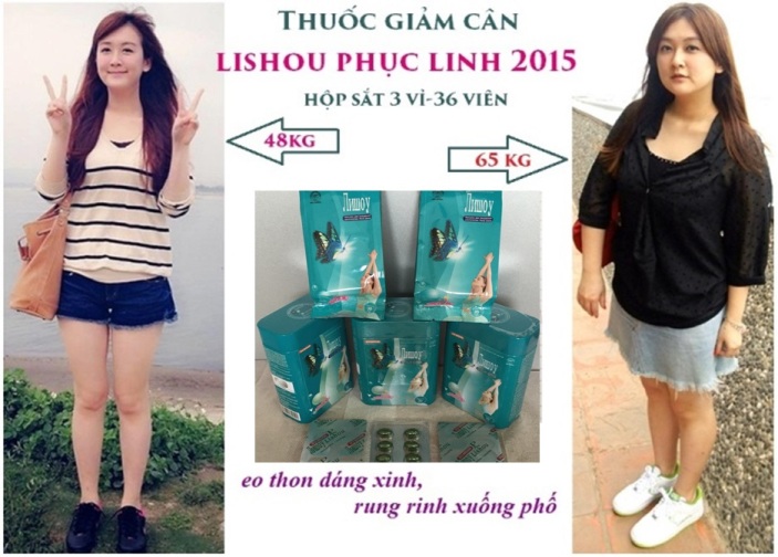 Thuốc giảm cân Lishou Phục Linh 2015 hộp Sắt vỉ/36v dùng thử 199k, rẻ nhất 499k/hộp​