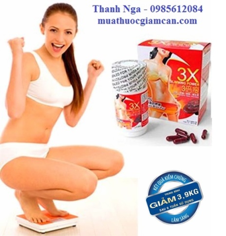 Thuốc giảm béo 3-6kg 3X Slimming Power (Japan) rẻ nhất 280k (HCM), LH: 0985612084