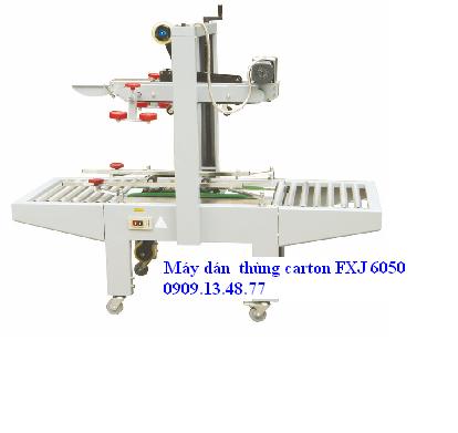 Máy dán băng keo thùng carton, máy dán thùng giấy, máy dán thùng hai mặt, máy dán thùng FXJ 6050 