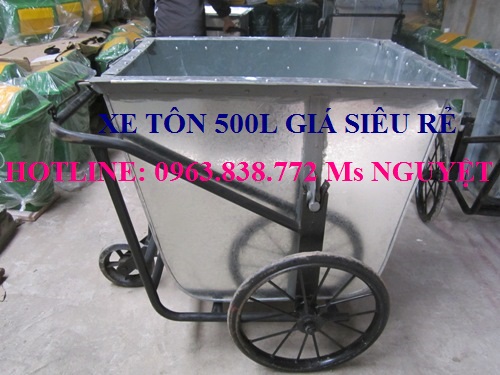 XE TÔN ĐẨY RÁC 450L GIÁ SỐC