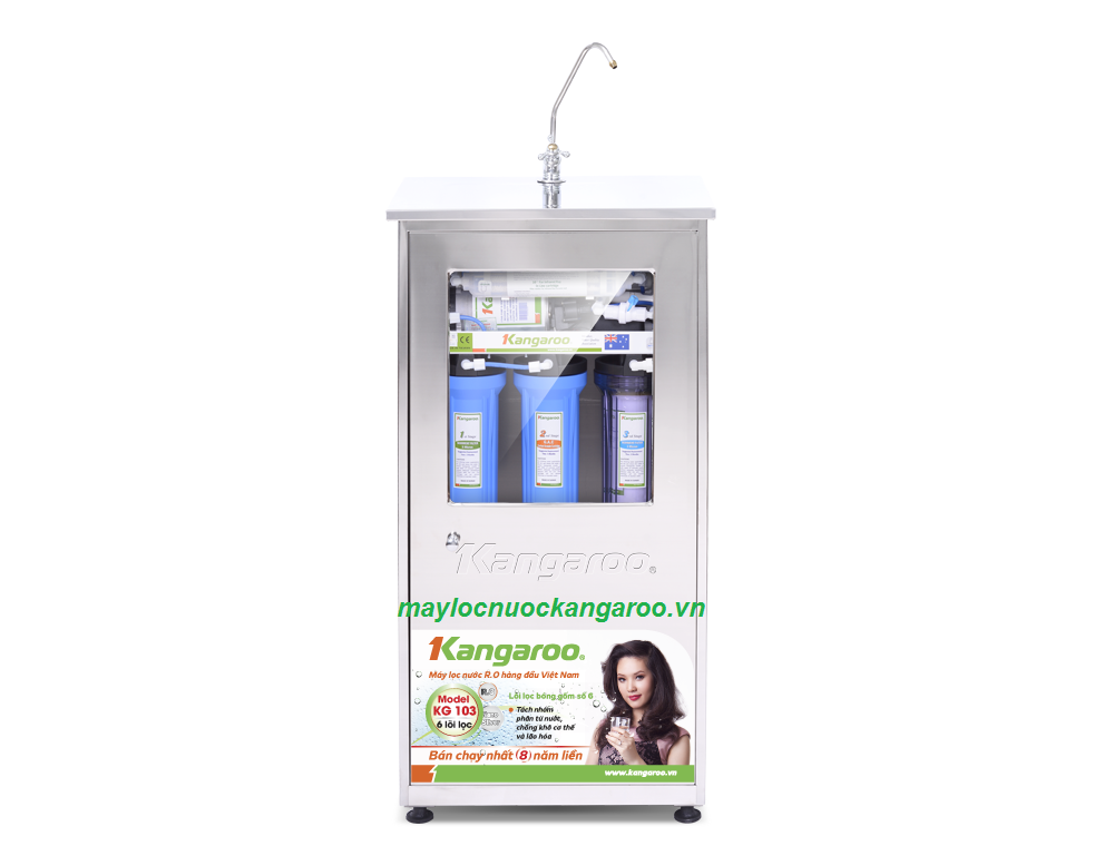 Máy lọc nước kangaroo KG103UV 7 lõi lọc đèn UV- có tủ inox