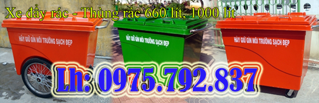 Xe đẩy rác, thùng rác 660 lít, cực rẻ (0975 792 837)