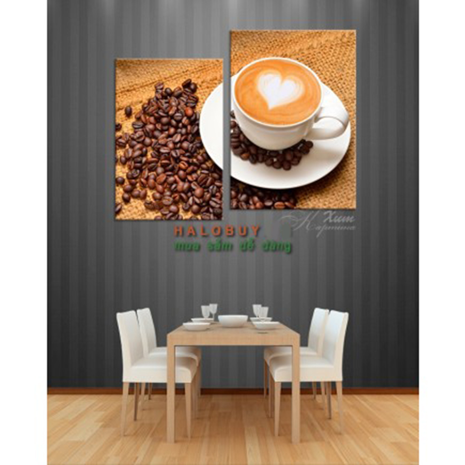 Tranh bộ trang trí quán Coffe DH789A (kích thước 85x65cm) 