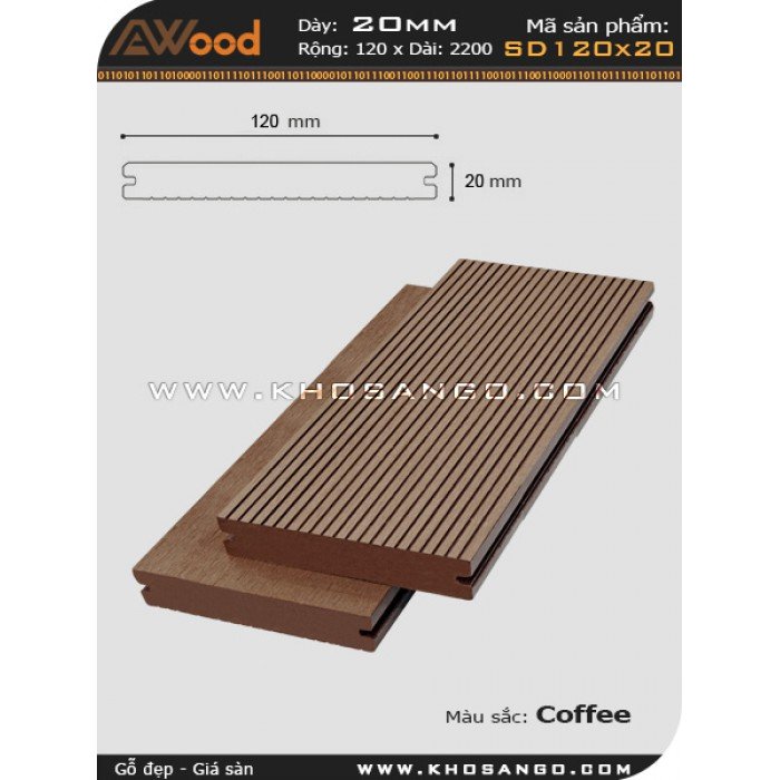   Sàn gỗ Awood SD 120x20_coffee