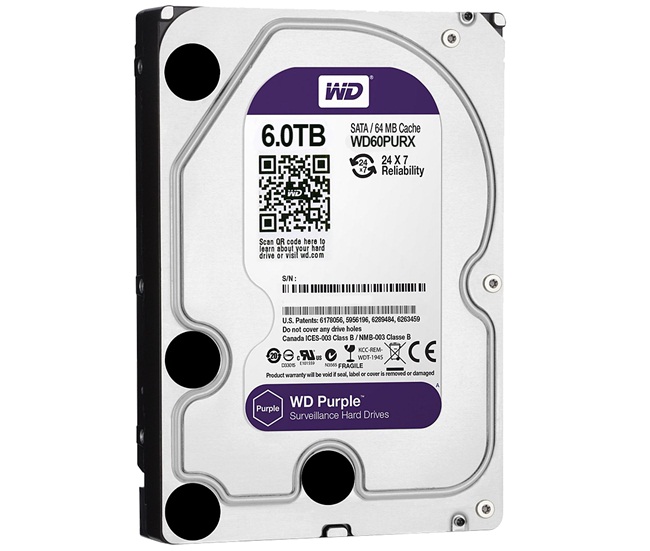 Ổ cứng 6TB chuyên dụng cho đầu ghi hình camera quan sát Western Purple WD60PURX