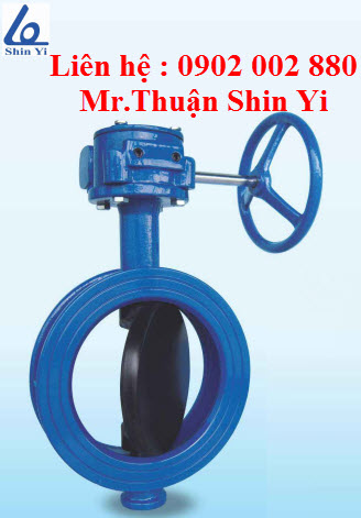 Van bướm tay quay cao su (Wafer Butterfly Valve) Shin Yi Đài Loan.