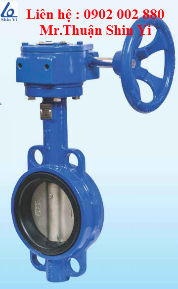 Van bướm tay quay lá van inox (Wafer Butterfly Valve) Shin Yi Đài Loan.