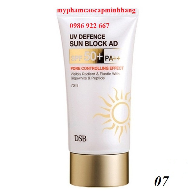 Kem lót trang điểm chống nắng DSB UV Defence SUN Block AD SPF50PA++ 70ml