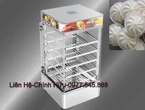 tủ ttrưng bày bánh bao. giữ nóng bánh bao