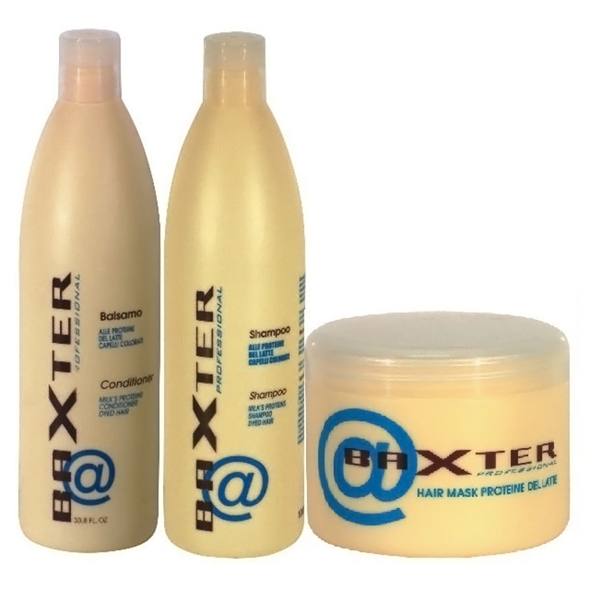 BỘ DẦU GỘI + XẢ + MẶT NẠ  TÁI TẠO PROTEIN SỮA BAXTER NUÔI DƯỠNG TÓC XOĂN & GIỮ MÀU TÓC NHUỘM 1000ml x 2 + 500ml