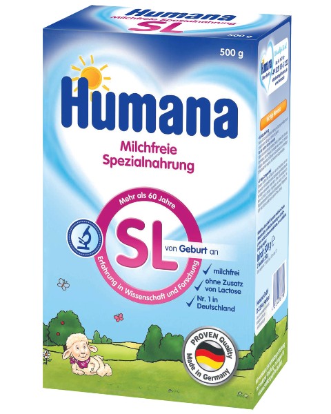 Humana SL dành cho trẻ dị ứng đạm sữa bò / bất dung nạp Lactose