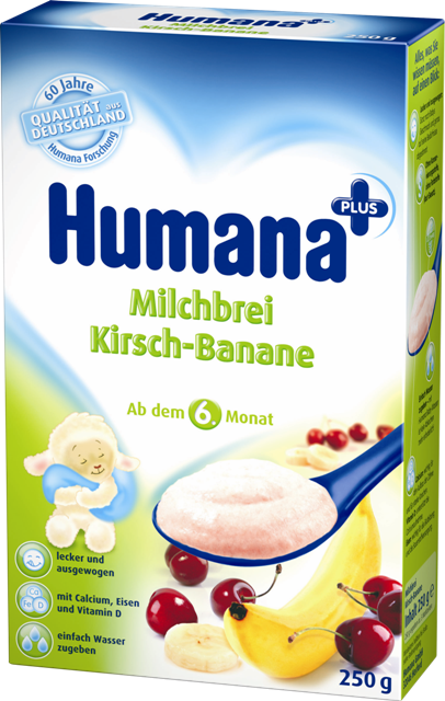 Bột sữa dinh dưỡng ăn dặm Humana Anh đào - Chuối 