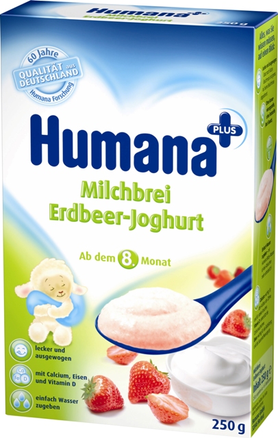 Bột sữa dinh dưỡng ăn dặm Humana Dâu tây - Sữa chua