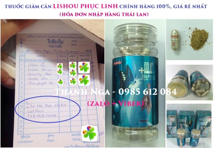 Thuốc giảm cân Lishou Phục Linh 15k/viên, rẻ nhất 499k, chính hãng 100%, 0985612084