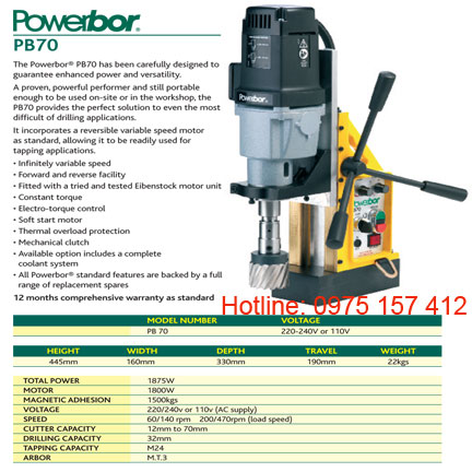 Máy khoan từ Powerbor PB70