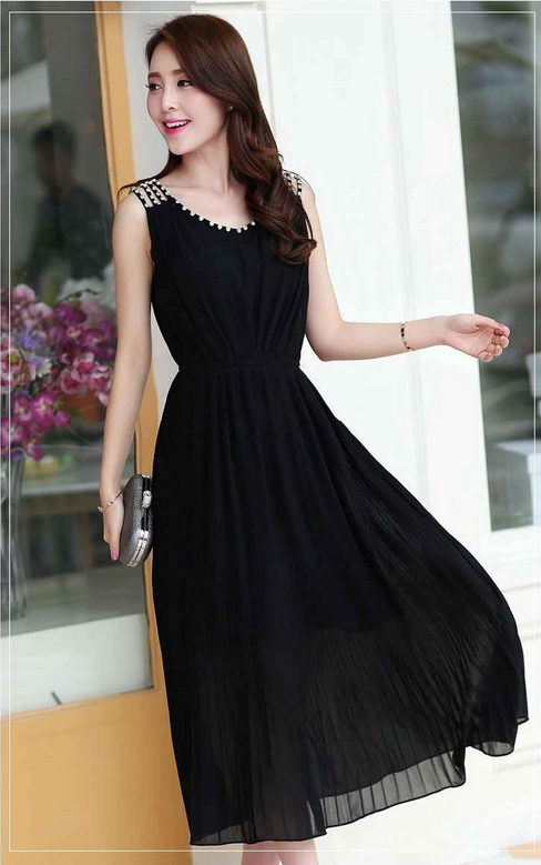 Đầm maxi-Maxi dập ly thời trang