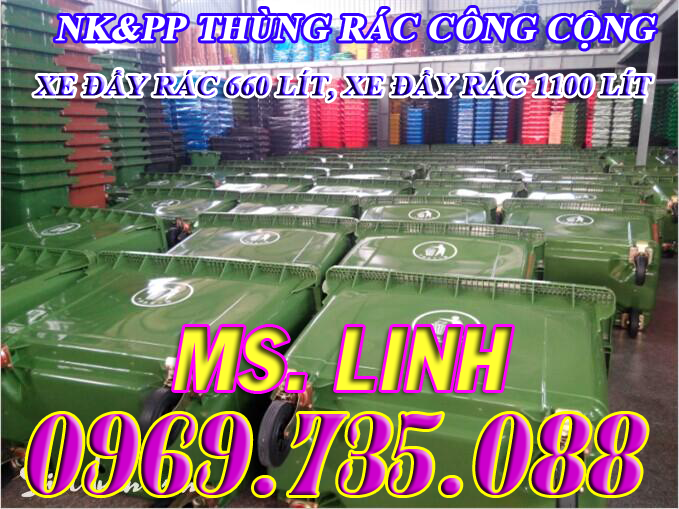 XE ĐẨY RÁC 660 LÍT HDPE / COMPOSITE