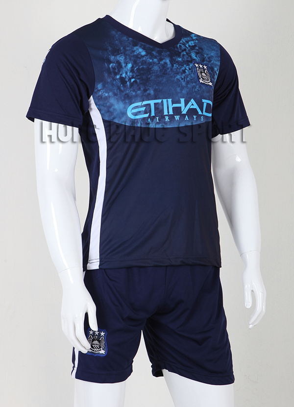 áo bóng đá Manchester City 2015-2016 sân khách màu xanh đen