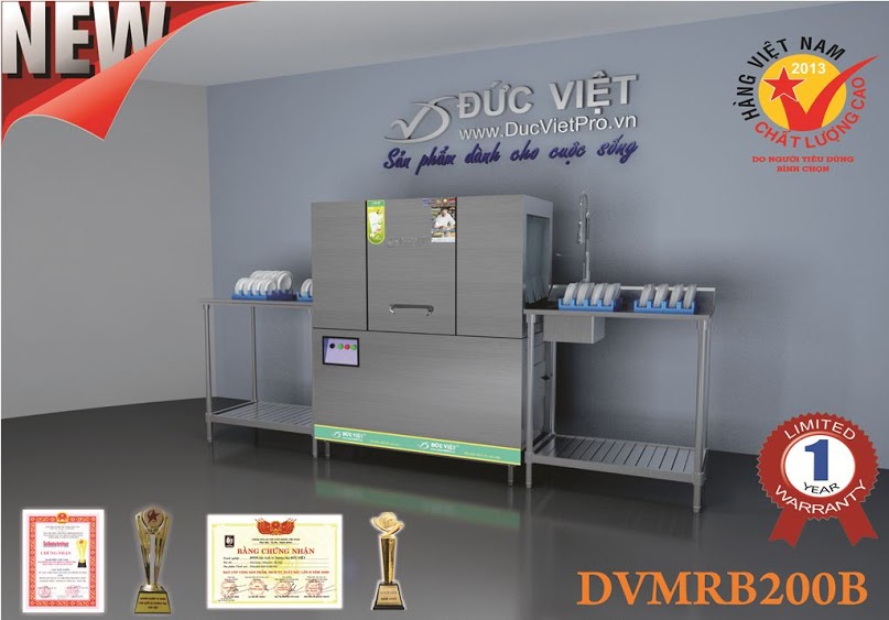 Máy Rửa Bát Công Nghiệp Đức Việt DVMRB 200B Dành Cho Bếp Công Nghiệp