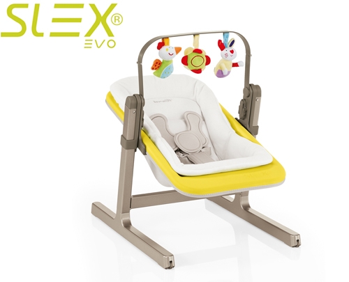 Ghế đưa đa năng cho bé Brevi Slex Ovo BRE225-262/Vàng Trắng