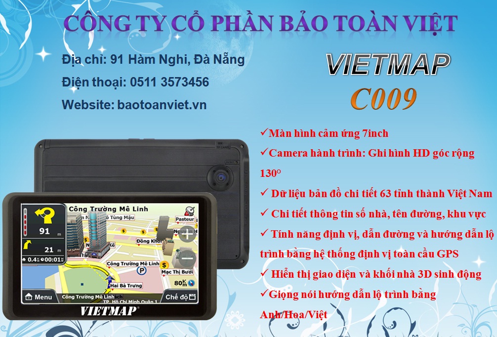 VIETMAP C009 (Tặng kèm giá đỡ VM03)