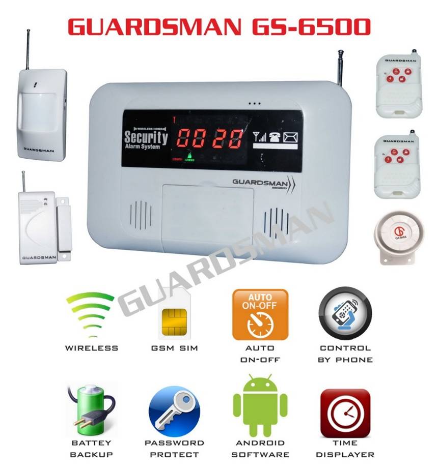 Hệ thống báo trộm không dây DÙNG SIM GUARDSMAN GS-6500