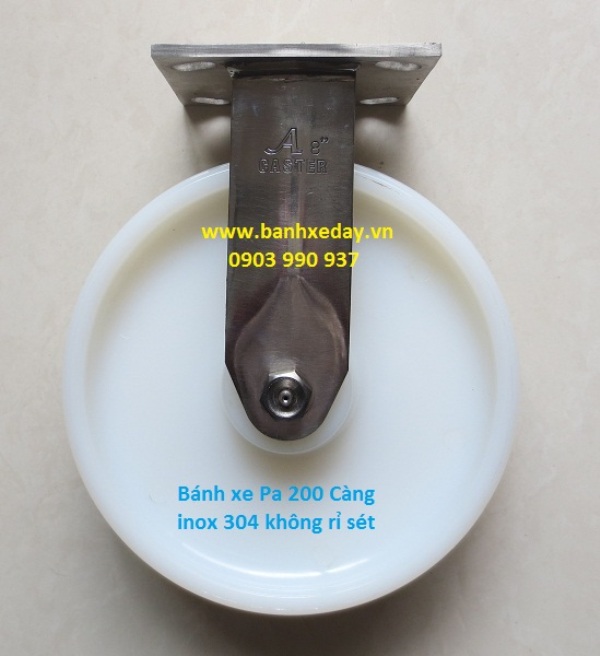 Bánh xe Pa 200 càng cố định inox 304 A Caster