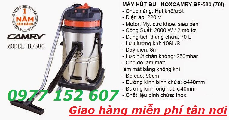 MÁY HÚT BỤI CAMRY BF-580, 70l