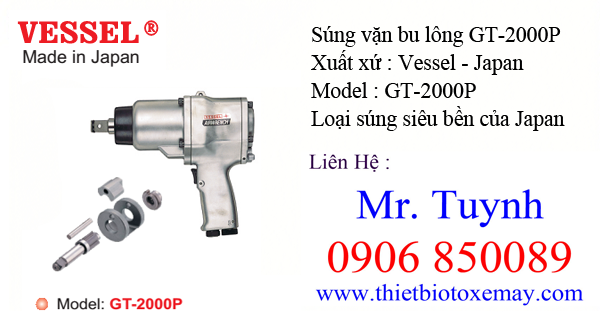 Súng Xiết Bu lông 3/4" GT-2000P VESSEL