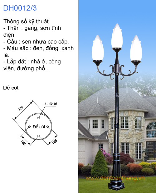 Đèn Sân Vườn DH012/3