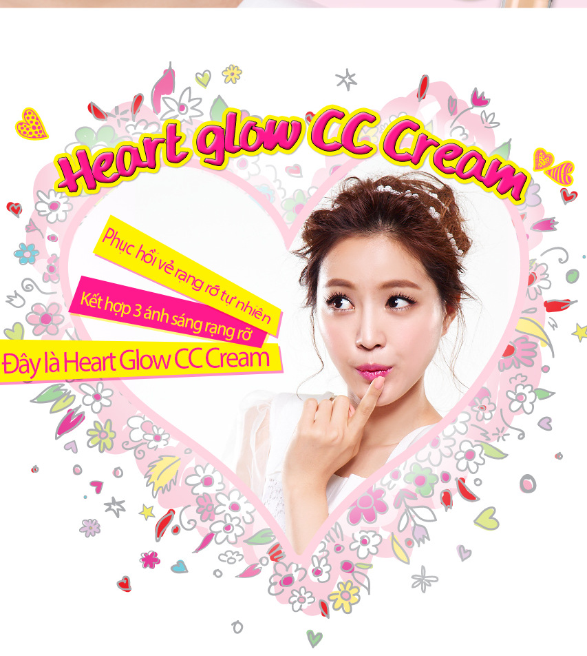 Kem Nền Hàn Quốc Peripera Heart Glow CC Cream