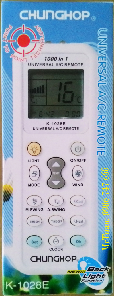 REMOTE MÁY ĐIỀU HÒA ĐA NĂNG CHUNGHOP 