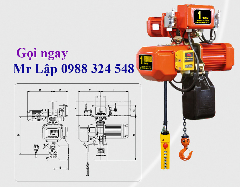 Pa Lăng điện xích Huyndai Hàn Quốc, Pa Lăng xích điện Huyndai