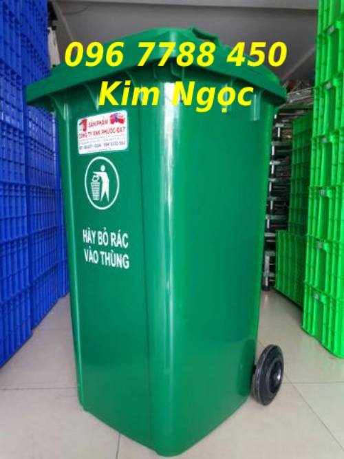 Thùng rác nhựa môi trường 240 lít xanh lá giá rẻ - 0967788450