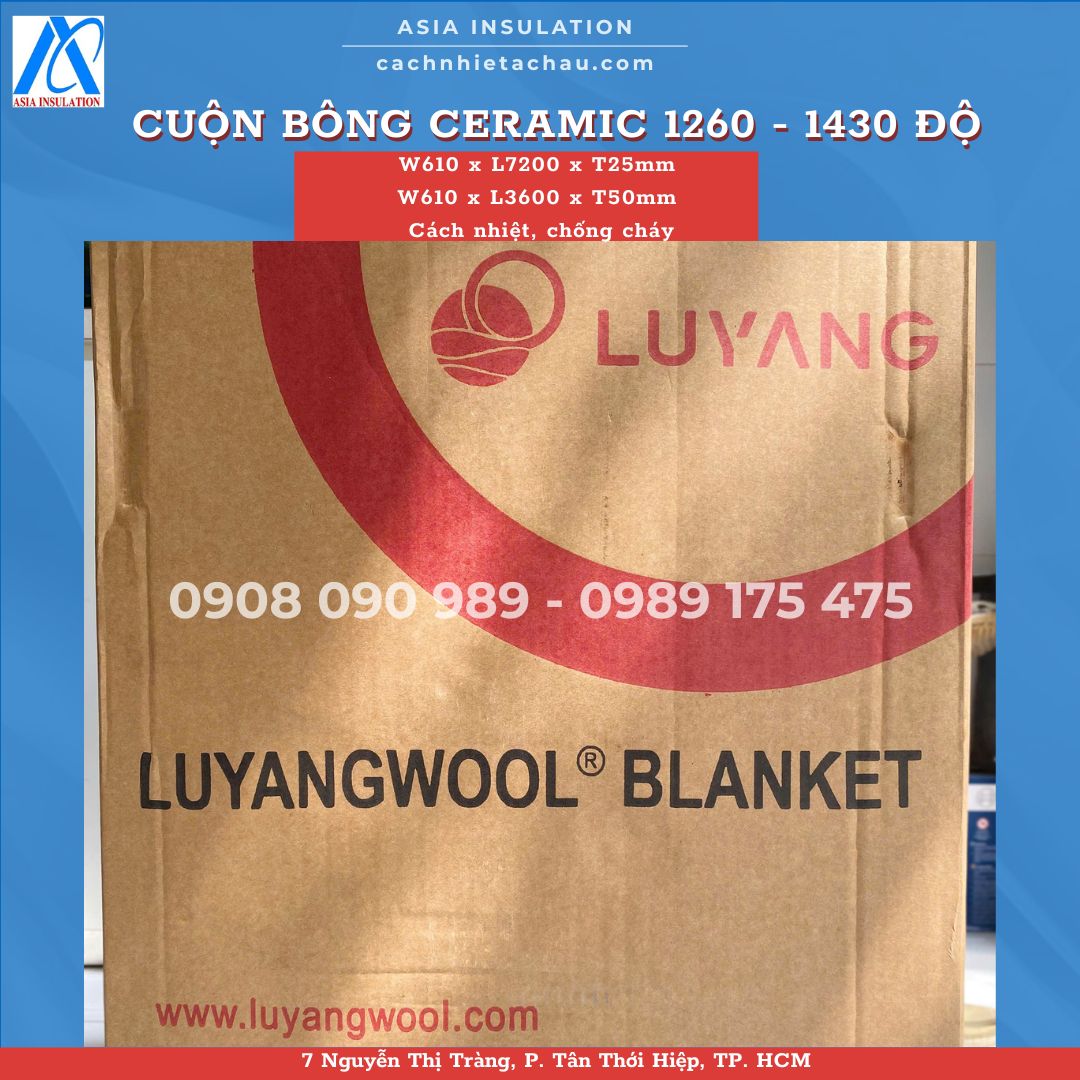 Bông Ceramic dạng cuộn, cách nhiệt, chống cháy