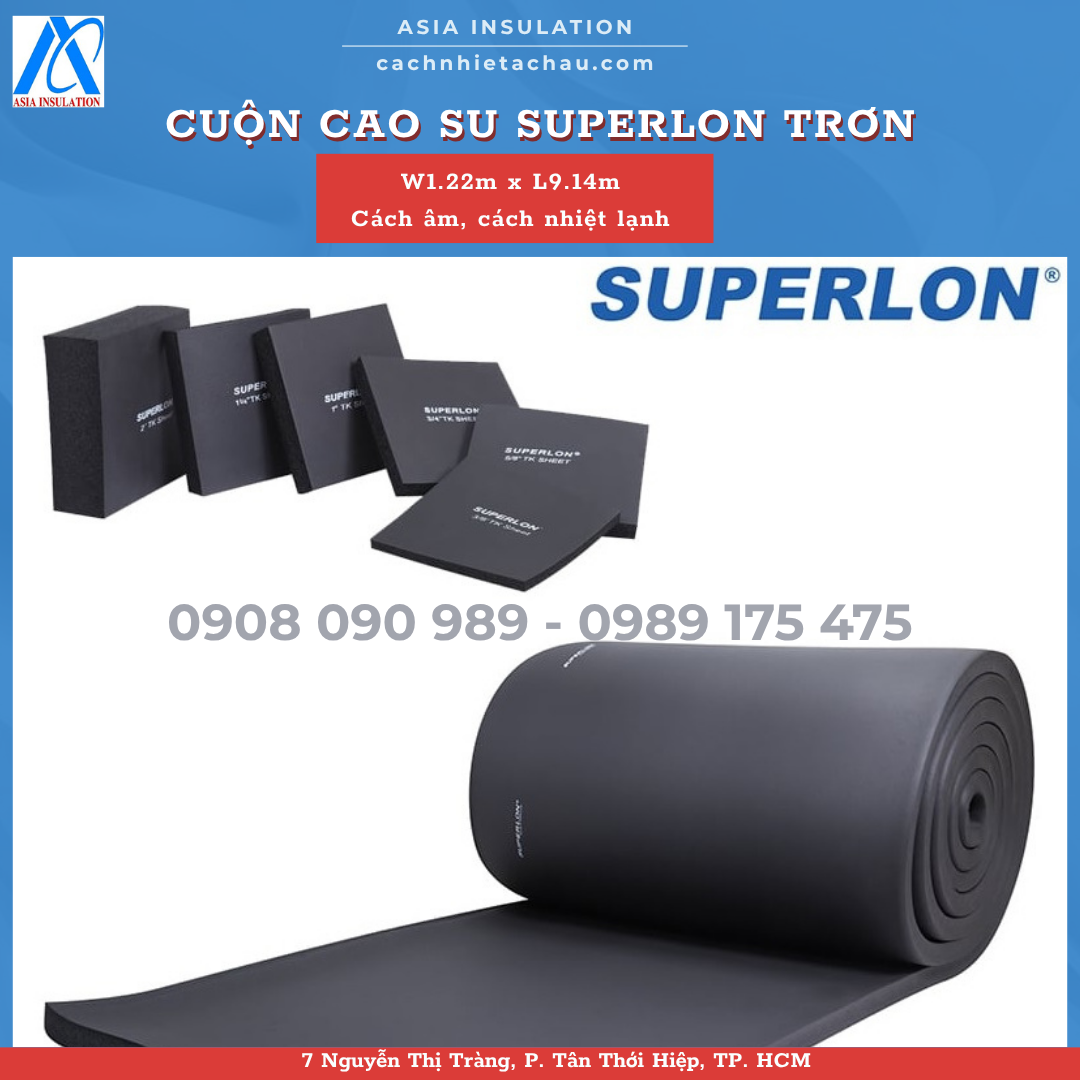 Cuộn cao su lưu hoá trơn, cách âm, cách nhiệt lạnh