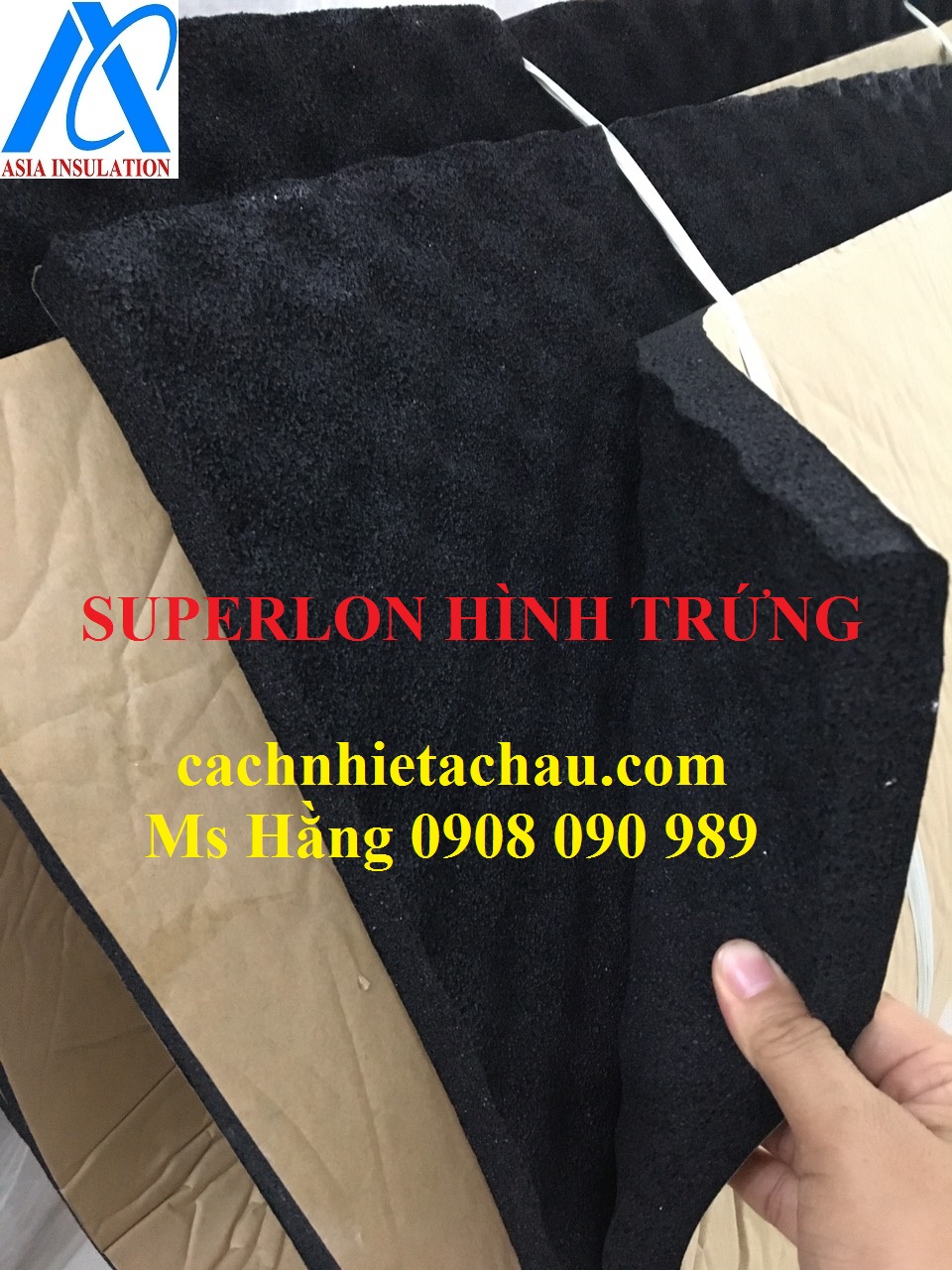 Tấm cao su hình trứng superlon cách nhiệt có keo dán