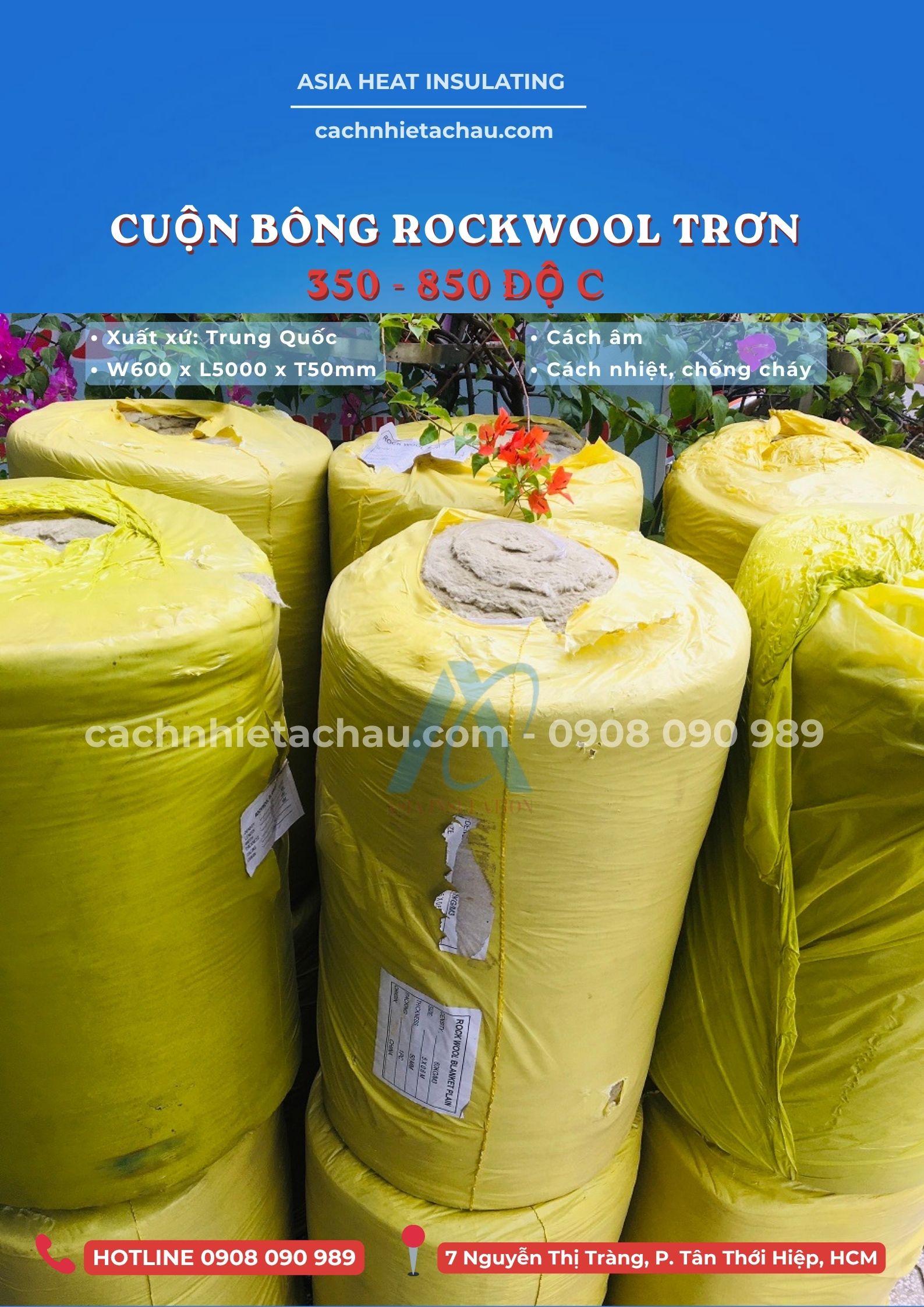 Bông khoáng Rockwool cách nhiệt dạng cuộn