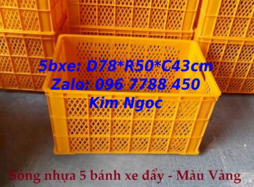 Sóng nhựa 5 bánh xe màu vàng - 0967788450 Ms Ngọc