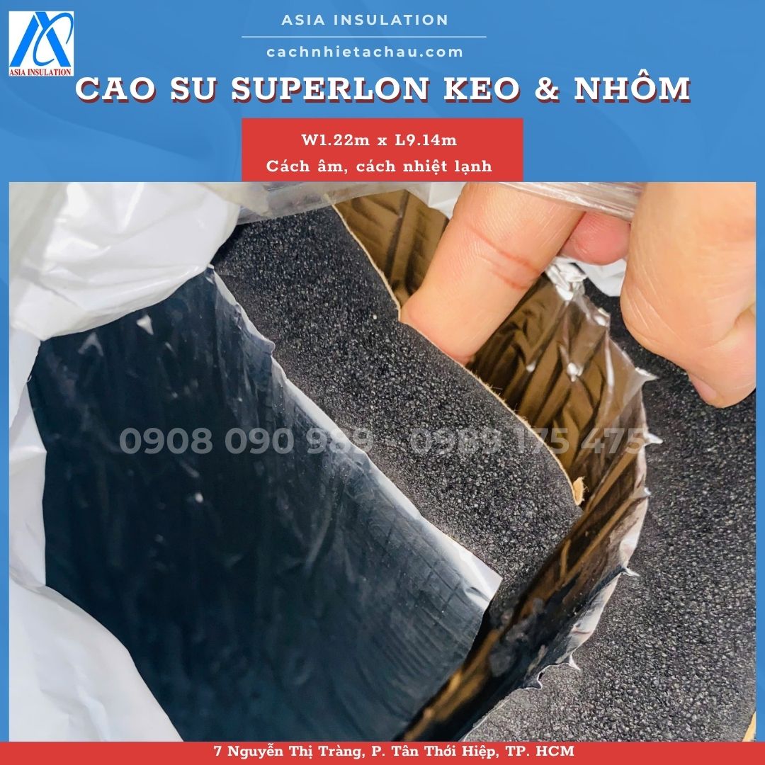 Cao su lưu hoá có keo và nhôm, cách âm, cách nhiệt lạnh