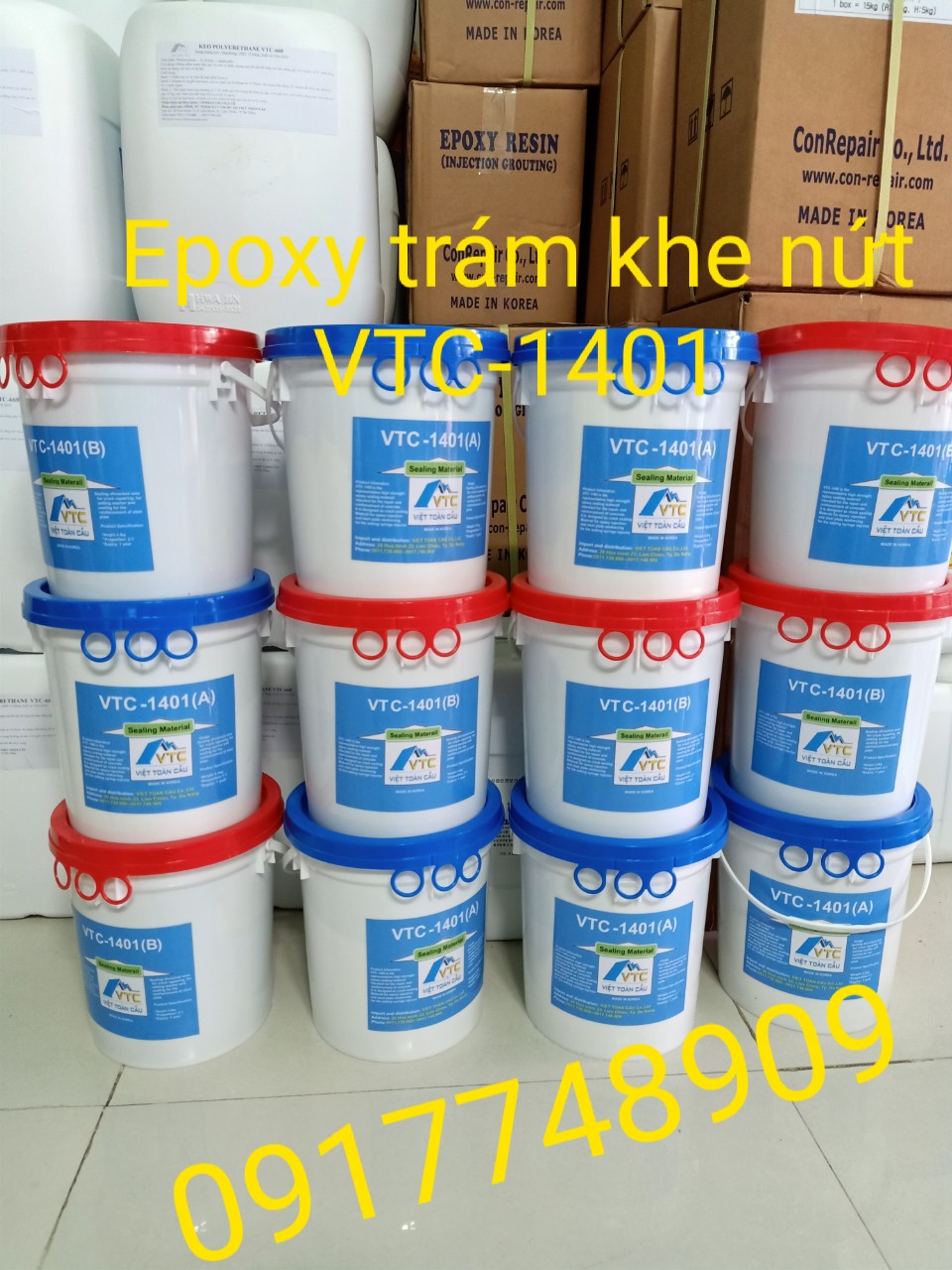 Epoxy 1401, keo epoxy trám trét VTC 1401, epoxy VTC 1401 chống nứt