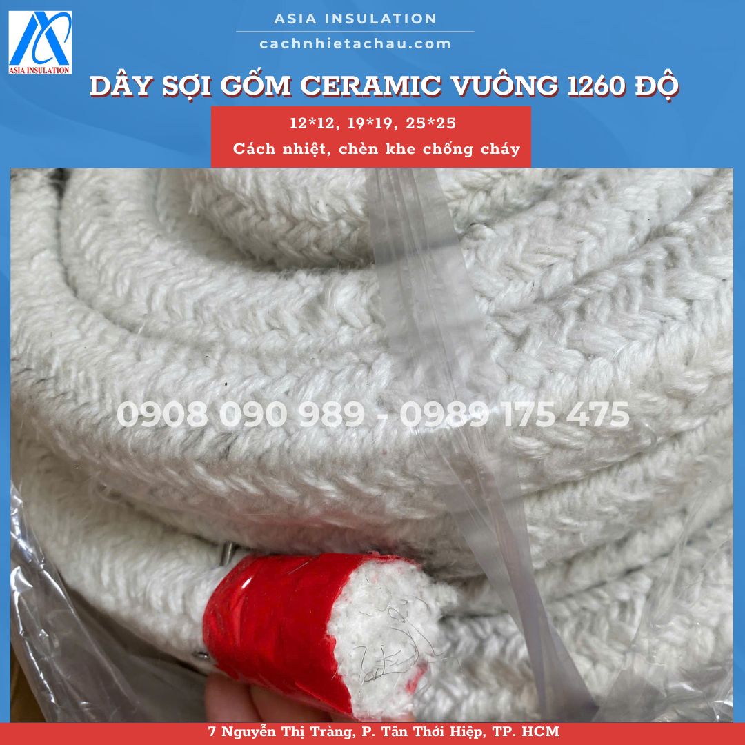 Dây Ceramic vuông 25*25mm, 1260 độ C