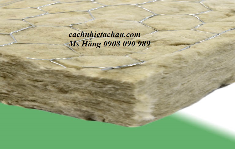 Cuộn bông Rockwool bảo ôn bồn chứa xăng có lưới